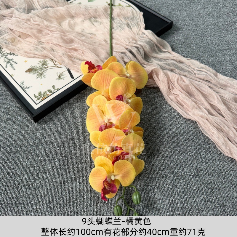 9头胶片蝴蝶兰仿真假花婚庆礼堂花排路引插花装饰布置花艺花材