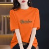 葡萄紫夏季新款字母印花纯棉短袖t恤时尚百搭休闲半袖宽松上衣潮