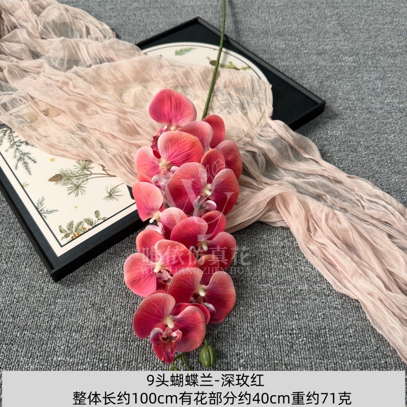 9头胶片蝴蝶兰仿真假花婚庆礼堂花排路引插花装饰布置花艺花材