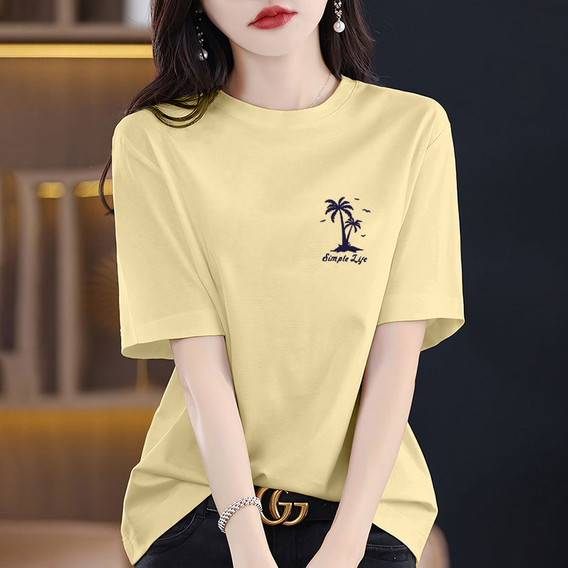设计感纯棉短袖t恤女2026新款百搭休闲气质百搭夏季洋气半袖上衣