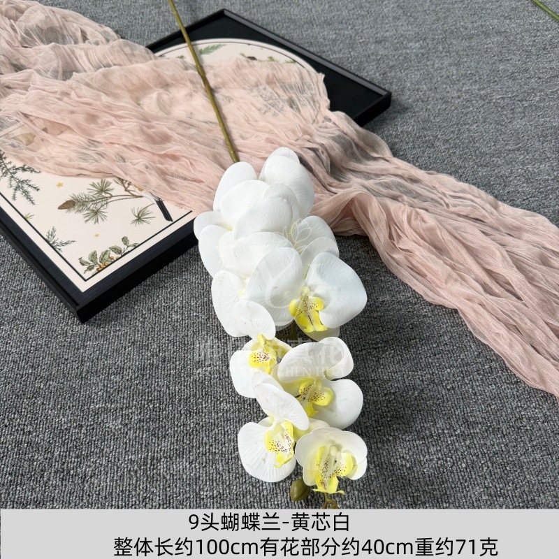 9头胶片蝴蝶兰仿真假花婚庆礼堂花排路引插花装饰布置花艺花材
