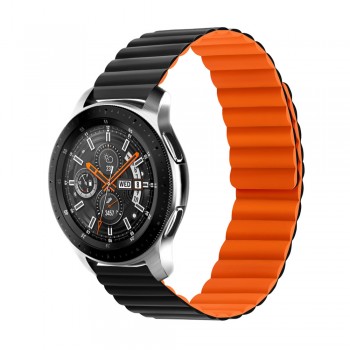 适用华为手表表带硅胶磁吸单双色22mm表带三星表带GalaxyWatch S3