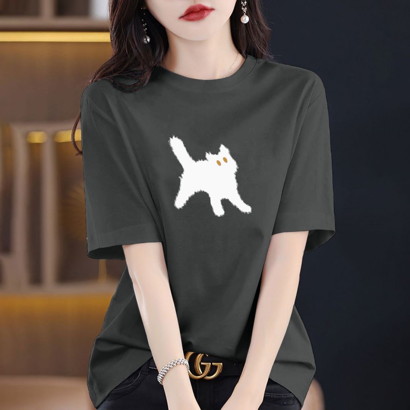 时尚彩T纯棉短袖大码女装2026新款宽松显瘦独特别致高级感上衣夏i