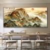 江山新中式靠山图万里长城装饰画办公室挂画铝合金客厅大气山水画