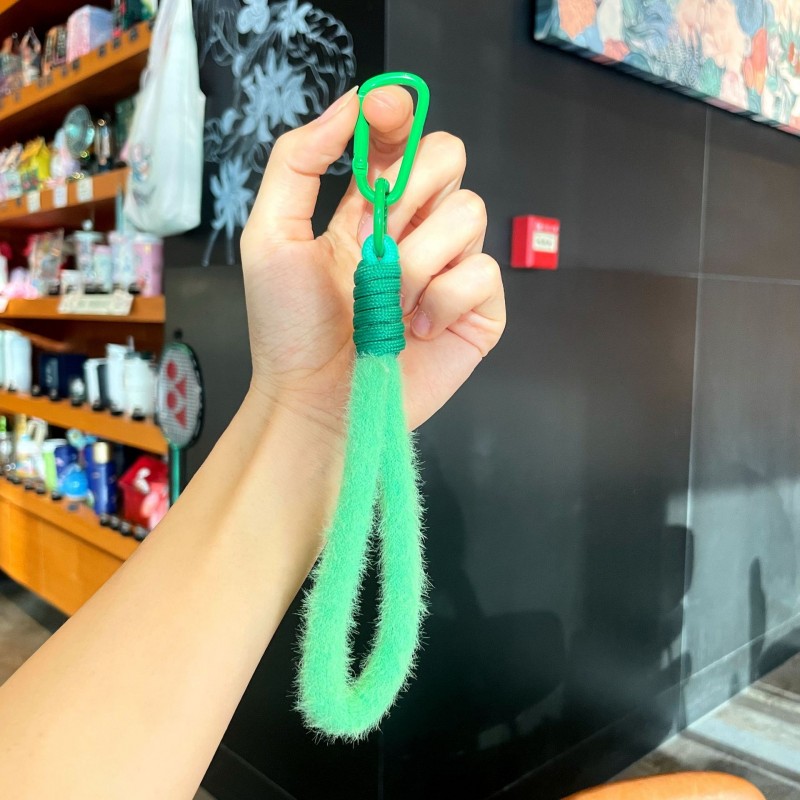 毛绒手机挂绳挂件配饰马卡龙色小清晰包包钥匙挂件实用手机链挂饰