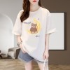卡通纯棉短袖t恤女2026夏季新款宽松大码中长款遮肚子显瘦半袖ins