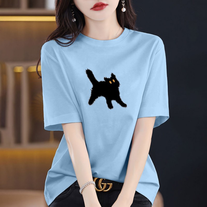 时尚彩T纯棉短袖大码女装2026新款宽松显瘦独特别致高级感上衣夏i