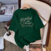 夏季新款印花纯棉短袖T恤女宽松韩版休闲学生ins百搭中长款上衣女