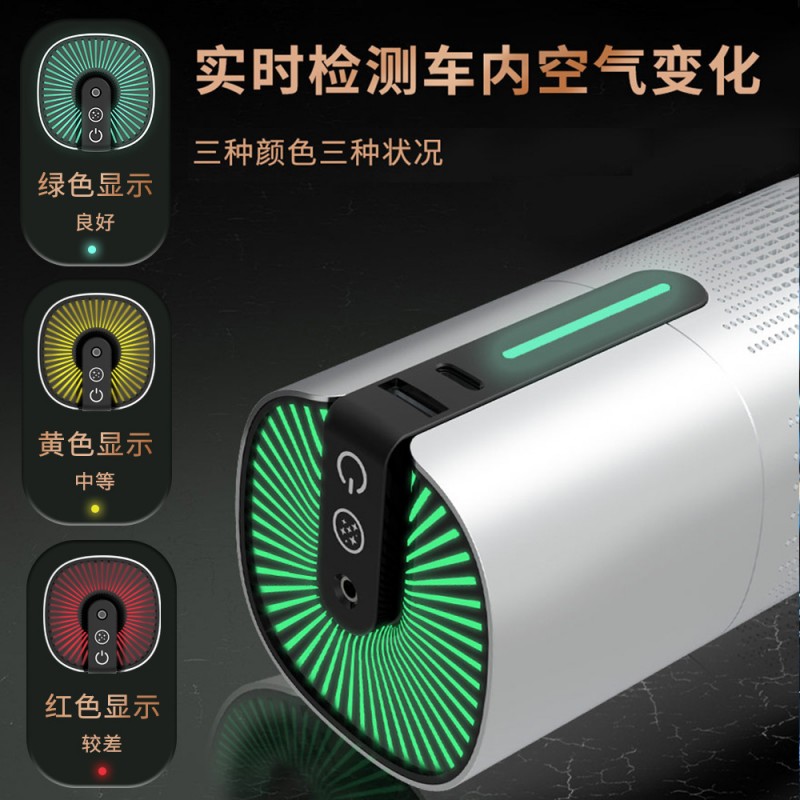 新款创意负离子车载空气净化器星空灯智能检测除甲醛烟雾家用桌面