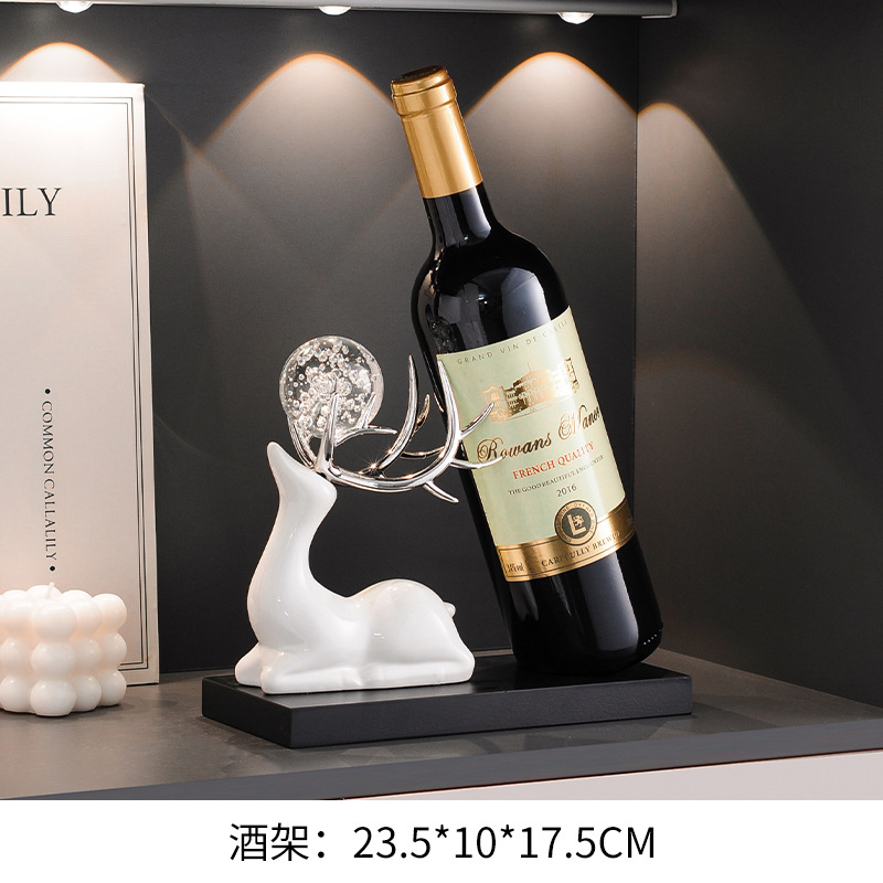 轻奢高档福鹿摆件家居客厅玄关电视柜酒柜创意陶瓷艺术小众装饰品