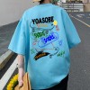 NASA纯棉短袖t恤男夏季潮牌新款大码宽松上衣青少年印花半袖情侣T