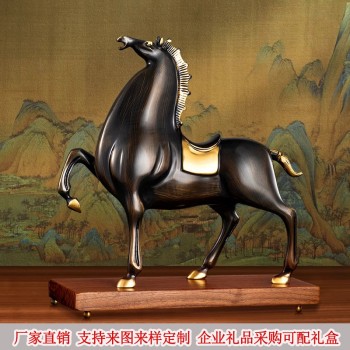 招财全铜唐马摆件手工高档工艺品开业礼品客厅书房办公室装饰摆放