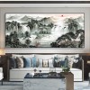 江山新中式靠山图万里长城装饰画办公室挂画铝合金客厅大气山水画