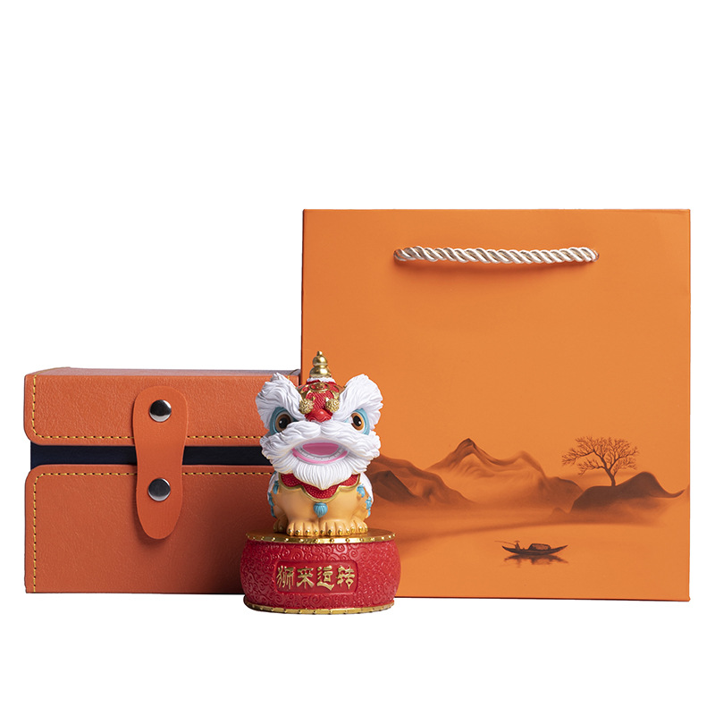 国潮佛山舞狮醒狮创意摆件高级感小众桌面茶桌装饰工艺品生日礼物