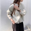 温柔松弛感针织开衫女早春装秋冬季复古纽扣上衣宽松外套毛衣