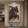中古风玄关装饰画美拉德法式沙发背景墙挂画马到成功客厅落地壁画