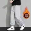 简约纯色运动裤子男士春夏季大码休闲裤男卫裤宽松束脚九分裤男潮