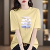 夏季新款重磅纯棉短袖t恤女2026是上海百搭印花款洋气显瘦上衣潮