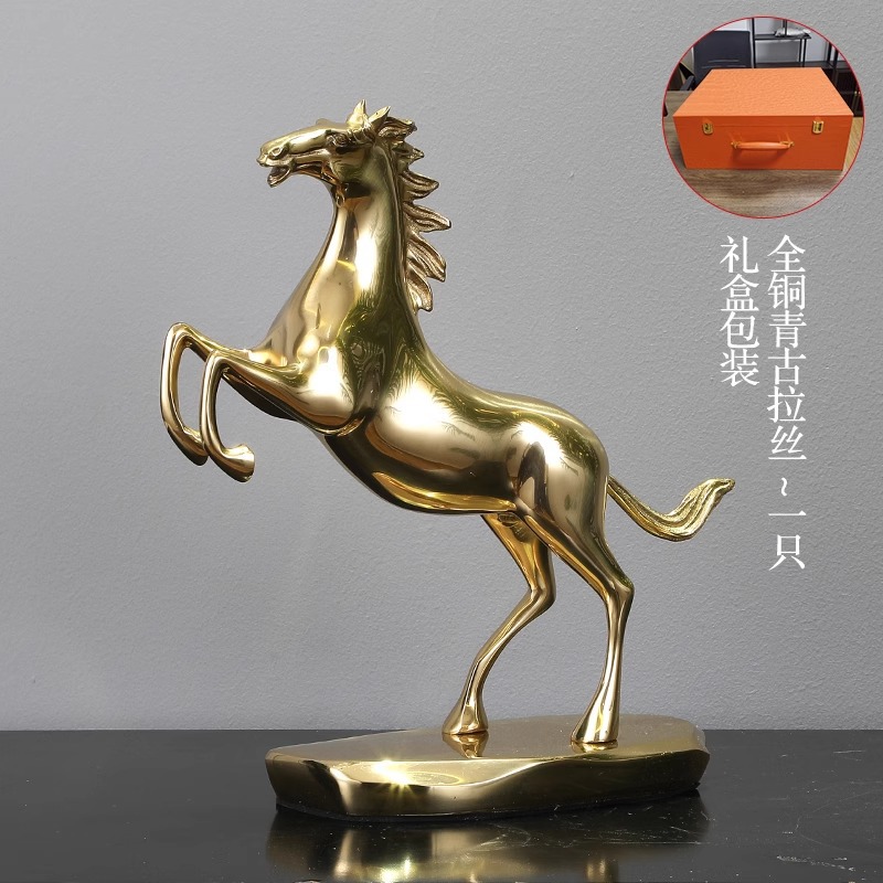 铜马马到成功领导办公室摆件客厅酒柜轻奢装饰品新居乔迁礼品