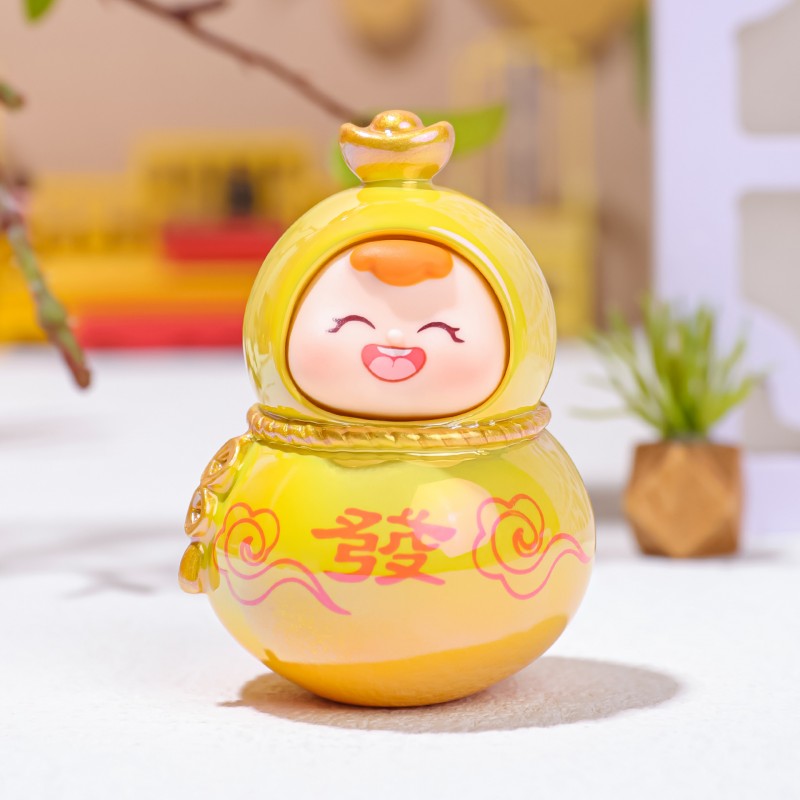 可爱小福喜小葫芦摆件创意办公室桌面装饰礼物电镀公仔寺庙伴手礼