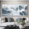 江山新中式靠山图万里长城装饰画办公室挂画铝合金客厅大气山水画