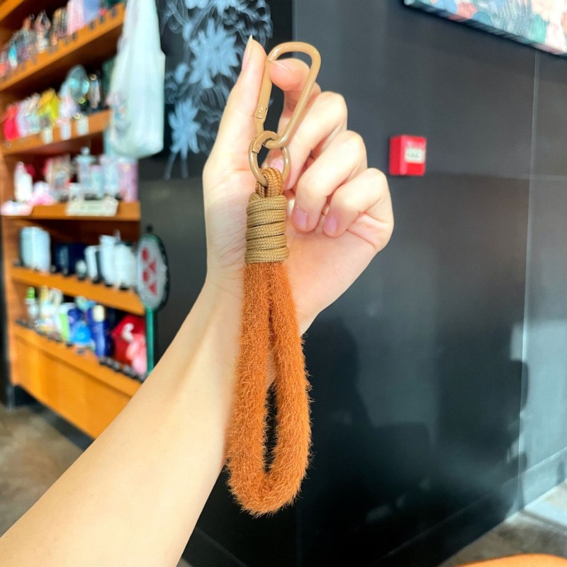 毛绒手机挂绳挂件配饰马卡龙色小清晰包包钥匙挂件实用手机链挂饰