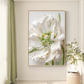 奶油风花卉客厅装饰画小清新玄关壁画简约大幅沙发背景墙落地挂画