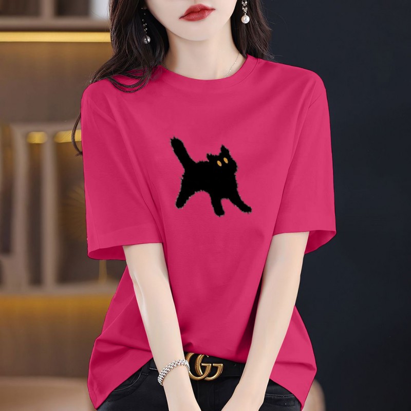 时尚彩T纯棉短袖大码女装2026新款宽松显瘦独特别致高级感上衣夏i