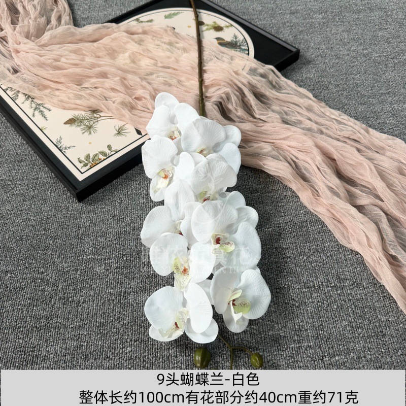 9头胶片蝴蝶兰仿真假花婚庆礼堂花排路引插花装饰布置花艺花材