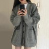 韩版V领慵懒风开衫2026新款日系简约毛衣女春秋冬休闲宽松针织衫