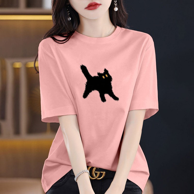 时尚彩T纯棉短袖大码女装2026新款宽松显瘦独特别致高级感上衣夏i