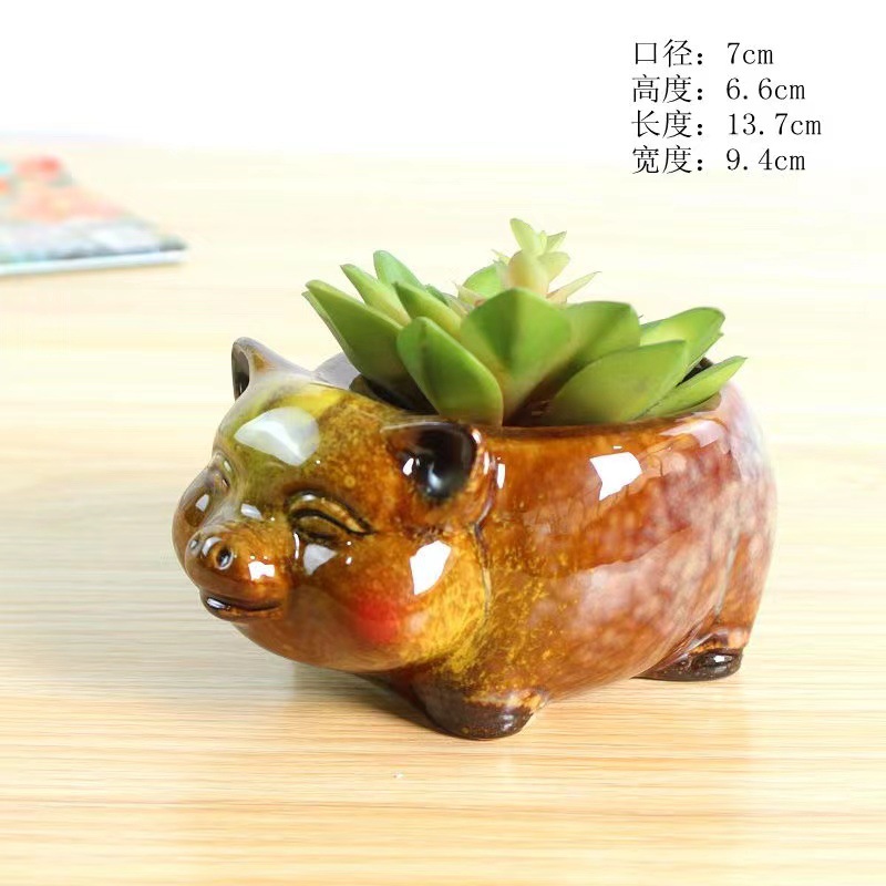 多肉花盆迷你盆栽花园庭院摆件装饰品桌面置物架绿植陶瓷花盆容器