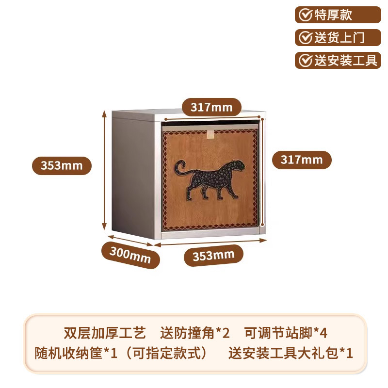中古风钢制格子柜卡莱克家用落地书柜diy儿童书架床边加厚置物架