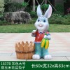 花园卡通兔子花缸园艺种植动物花盆玻璃钢雕塑装饰品草坪布景摆件