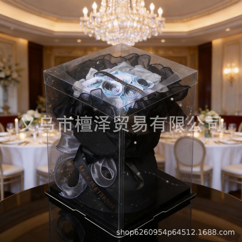 永生花玫瑰成品婚庆情人节礼物香皂花花束跨境仿真花假花送女生花