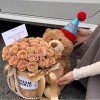 520情人节永生玫瑰仿真香皂花花束小熊抱抱桶送女友闺蜜生日礼物