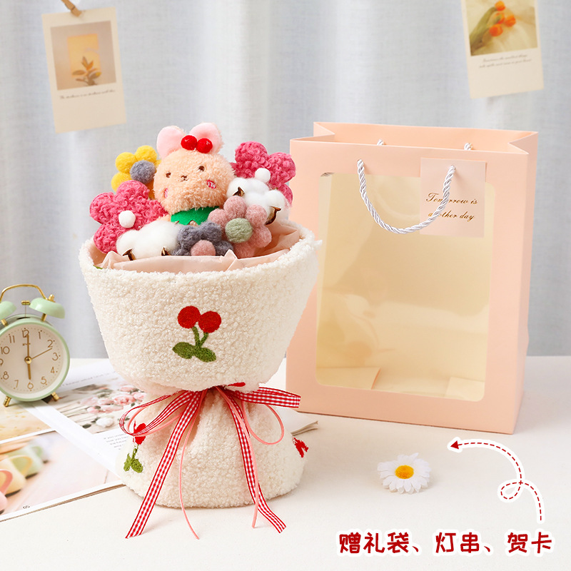 母亲节创意礼物送妈妈成品公仔玩偶花束香皂玫瑰花生日礼物