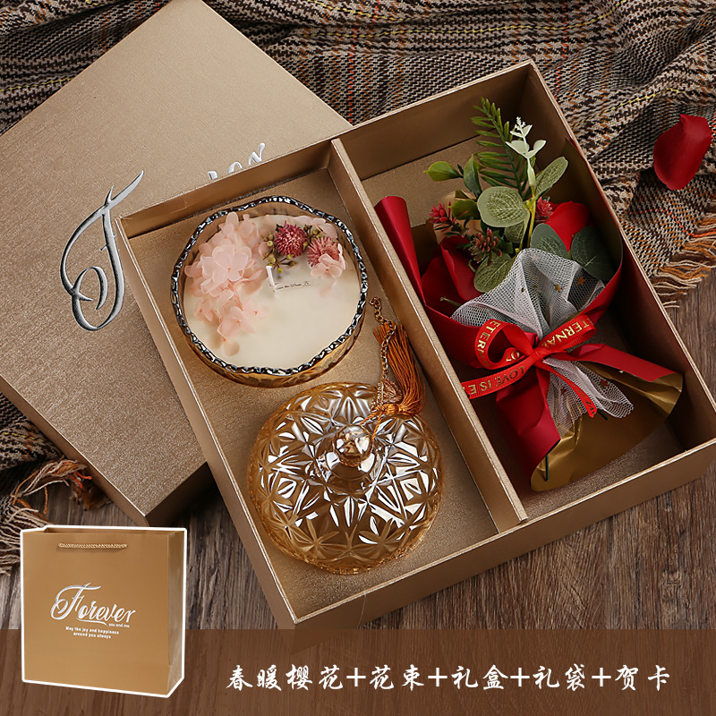 教师母亲节生日礼物礼品送妈妈伴手礼永生花香皂花玫瑰花束高级感