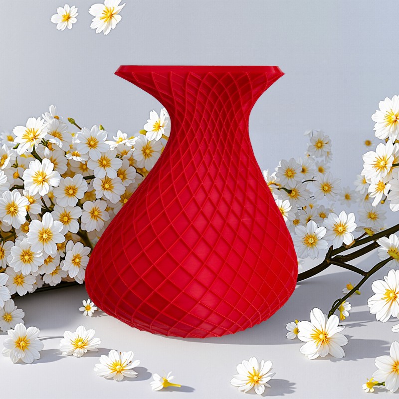 3D打印塑料花瓶北欧色花瓶装饰工艺品仿釉干湿花插花容器客厅摆件