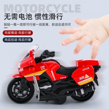 跨境亚马逊抖音儿童玩具男孩仿真玩具摩托车夹娃娃机惯性玩具车子