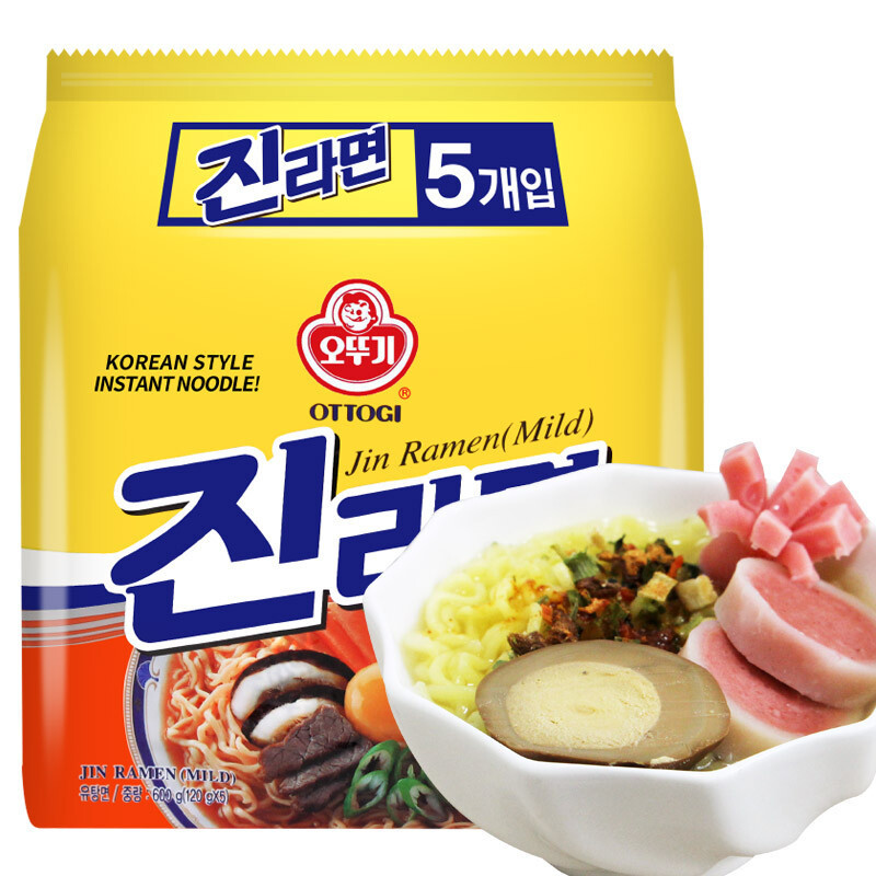 韩国进口不倒翁金拉面海鲜芝士泡菜海带味芝麻鸡蛋真海鲜方便泡面