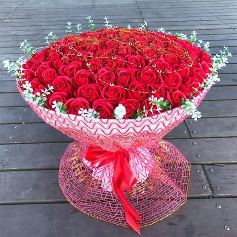999朵玫瑰花束花表白订婚520走心礼品鲜花香皂花送女友结婚