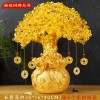 黄水晶发财树酒柜装饰品摆件家居客厅聚财风水摇钱树创意开业礼品