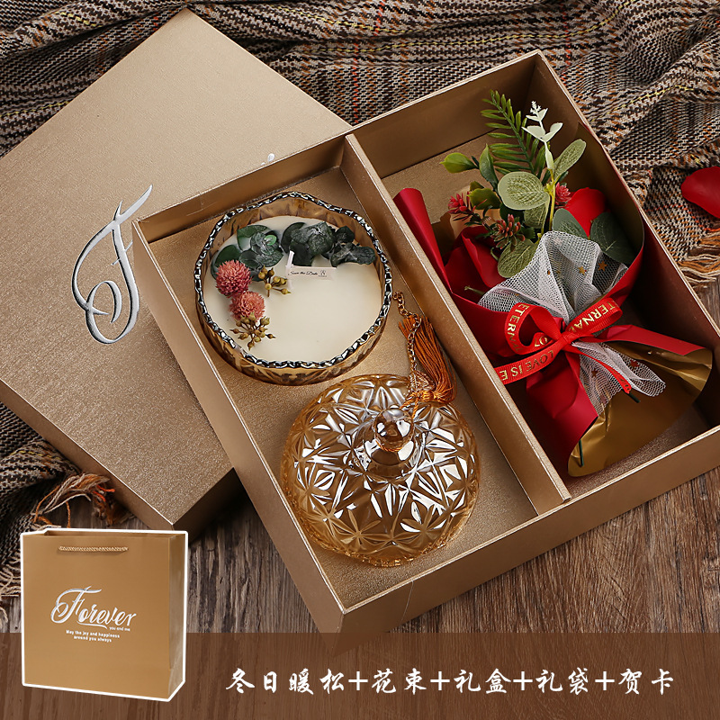 教师母亲节生日礼物礼品送妈妈伴手礼永生花香皂花玫瑰花束高级感