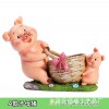 庭院花园装饰工艺品摆件可爱小猪花盆创意办公室桌面收纳树脂笔筒