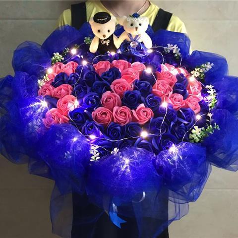999朵玫瑰花束花表白订婚520走心礼品鲜花香皂花送女友结婚