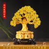 黄水晶发财树酒柜装饰品摆件家居客厅聚财风水摇钱树创意开业礼品