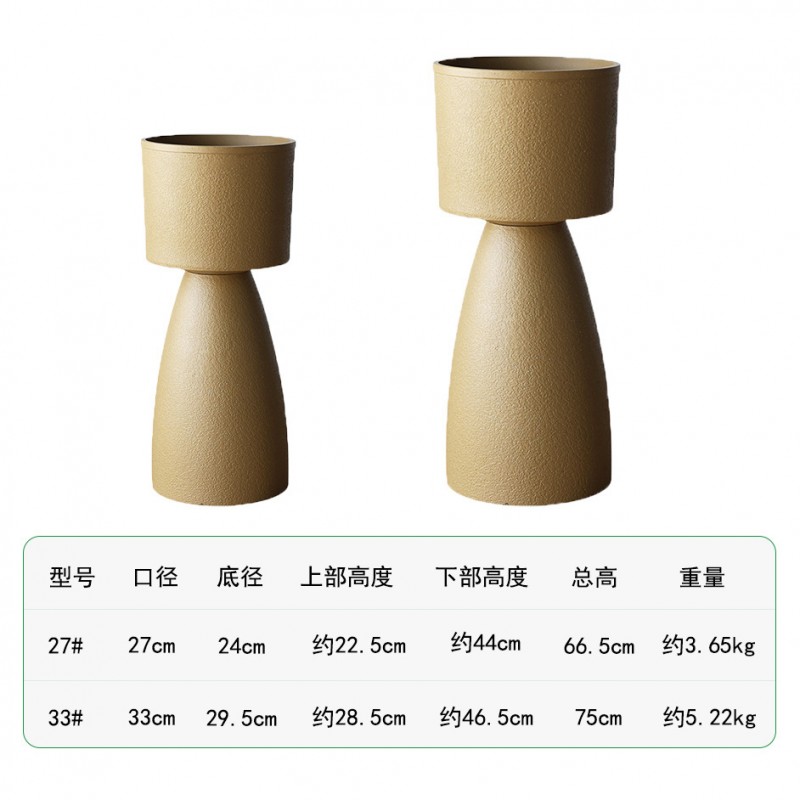 室内户外通用火炬头高款树脂花盆摆放简约大气园林造景花盆