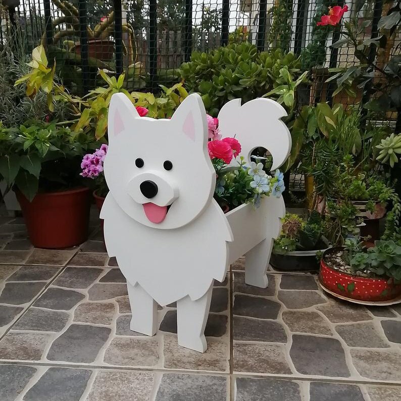 跨境创意花盆宠物摆件盆栽阳台花园家居装饰品庭院创意狗花盆摆件