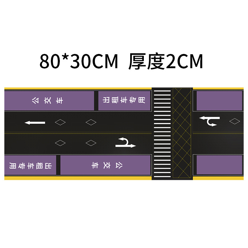 跨境交通城市地图儿童玩具车路标路障80*30出租合金车场景鼠标垫